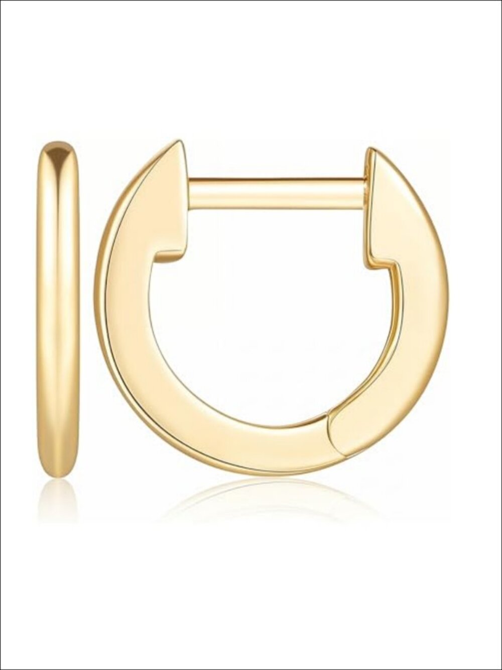 14k Gold Huggie Hoop Earrings Dainty Small Hypoallergenic Minimalist
